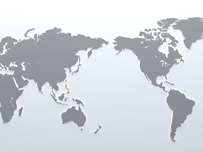 Stylish Minimalist World Map Wall Decor With Clear Continent Shapes 3d model