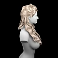 Game Movie Character With Long Curly Blonde Hair And Intricate Braided Hairstyle