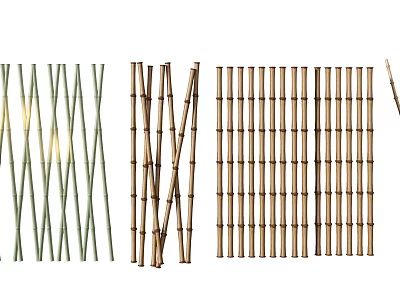 Bamboo Room Dividers With Various Styles And Natural Materials For Home Decor 3d model