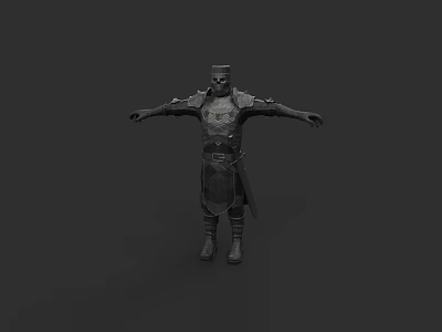Game Movie Character Armored Warrior 3D Model Standing Pose With Detailed Armor 3d model