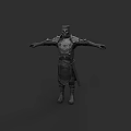 Game Movie Character Armored Warrior 3D Model Standing Pose With Detailed Armor