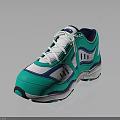 Turquoise Navy Blue Casual Sneakers With White Laces Striped Details And Breathable Panels