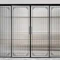 Various Interior Door Designs Featuring Transparent Glass Grid Patterns And Textures 3d model