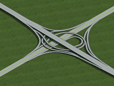 Modern Viaduct Overpass 3d model