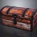 Antique Vintage Wooden Chest With Rustic Wood Finish And Metal Straps