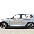 Silver BMW SUV Exterior Design with Front Grille Alloy Wheels and Beige Interior