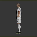3D Football Player Model Wearing Real Madrid White Jersey Number 3 Shorts Socks Shoes