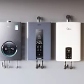 Three Different Colored Midea Kitchen Appliances Wall Mounted Water Heaters With Digital Displays