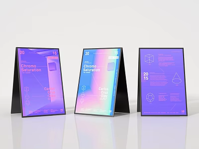 Electronic Display Boards with Information Charts Data Visualization and Modern Gradient Background Design 3d model