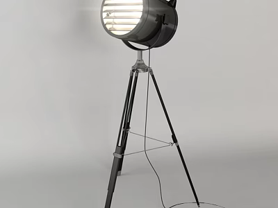 Modern Tripod Floor Lamp with Adjustable Head and Metal Stand for Living Room 3d model
