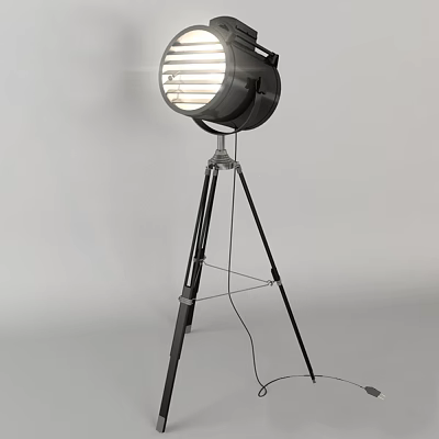 Modern Tripod Floor Lamp with Adjustable Head and Metal Stand for Living Room 3d model