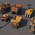 Engineering Vehicle Transporter Bulldozer Hook Machine Puncher 3d model