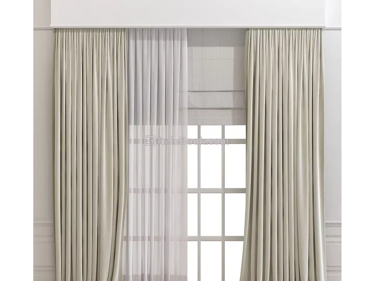curtain screen window 3d model