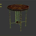 Elegant Octagonal Mahogany Table With Carved Legs And Classic Design