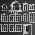 European-style casement window European room window door 3d model