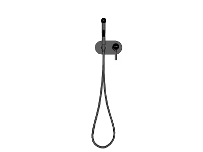 Wall Mounted Handheld Shower with Flexible Hose and Control Knob 3d model