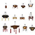 Traditional Chinese Style Chandeliers With Intricate Patterns Tassels And Various Shapes