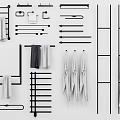 Modern Black Bathroom Racks With Towel Bars And Multi Tier Storage Shelves