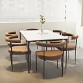 Modern Dining Table and Chair Combination 3d model