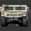 Tactical Military Vehicle With Open Flatbed Trailer And Heavy Duty Wheels