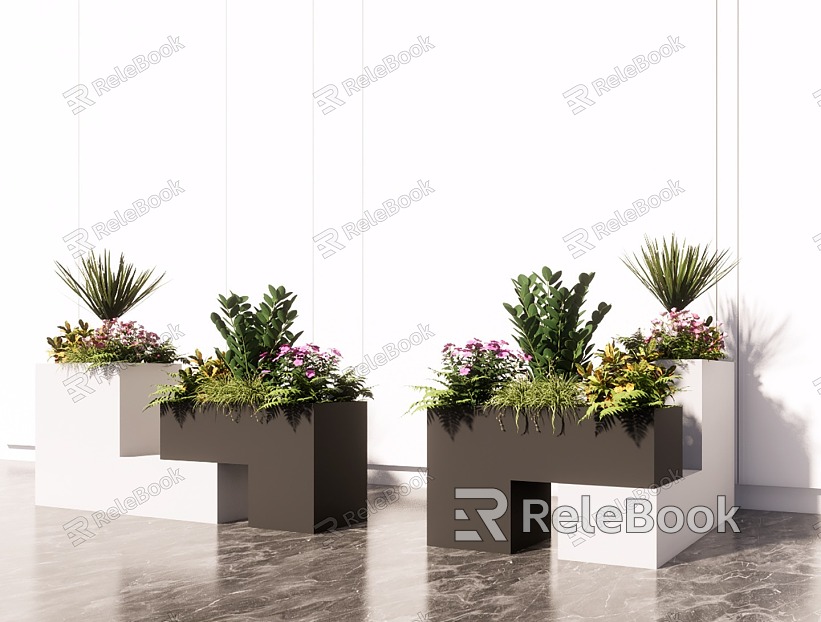 Modern Flower Box Plant Flower Box Mobile Flower Box Plant Group Combination model