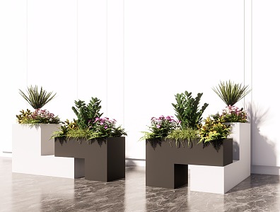 Modern Flower Box Plant Flower Box Mobile Flower Box Plant Group Combination 3d model