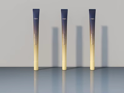 Three Stylish Swing Doors With Gradient Blue And Yellow Finish Design 3d model