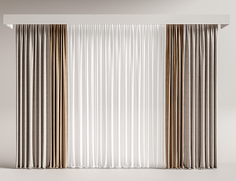 modern curtain cloth curtain 3d model