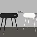 Poliform Modern Audio Speakers With Black White Three Legged Stand Design
