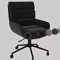 Modern Comfortable Fabric Office Chair With High Back And Rolling Wheels 3d model