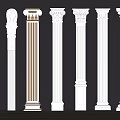 European Roman Column Gypsum Column Decorative Column 3d model