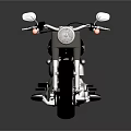 Vintage Classic Black Motorcycle With Chrome Accents Large Wheels And Black Seat