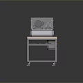 Transparent Cover Equipment On Metal Frame Cart With Shelf And Wheels