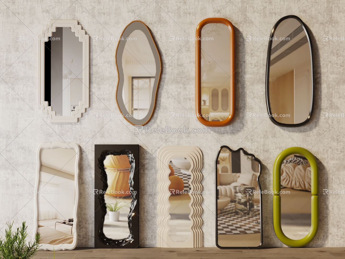 Mirror Dressed mirror Decorative mirror Floor mirror Full-length mirror Special-shaped mirror 3d model