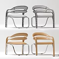 Elegant Beige Modern Chairs With Curved Armrests And Sleek Metal Legs
