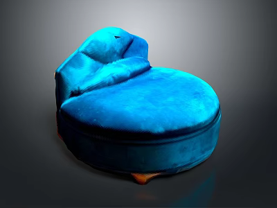 Elegant Blue Velvet Swan Chair With Curved Backrest And Comfortable Seat 3d model
