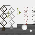 Modern Floor Lamps With Diamond And Circular Designs Metallic Red Black Bases In Minimalist Interior