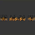 Orange Small Road Roller Construction Vehicles Arranged in Circular Formation