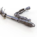 Industrial Mechanical Arm With Metallic Carved Details And Joint Components