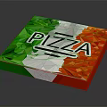 Green White Red Geometric Pattern Pizza Design With Modern Creative Typography 3d model