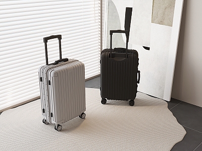 Luggage luggage trolley suitcase venetian blinds 3d model