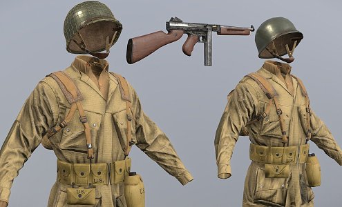 Weapons American paratroopers 3d model