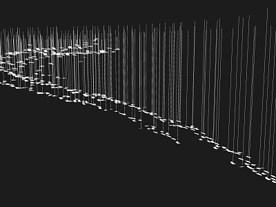 Black and White Line Chandeliers with Slender Lines Small Bottom Structures in Modern Artistic Arrangement 3d model