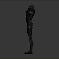 Futuristic Mechanical Character With Metallic Body And Detached Arms Design