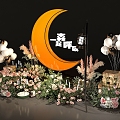 Modern Moon Beauty Plant Balloon Camping Atmosphere Flowers 3d model