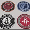NBA Team Logos Featuring Miami Heat Memphis Grizzlies Brooklyn Nets And Houston Rockets