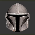 Pink And Silver Textured Scifi Helmet With Black Visor And Armored Sides