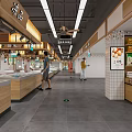 Supermarket Department Store Interior Featuring Shelves Packaged Goods Bright Lighting And Customers