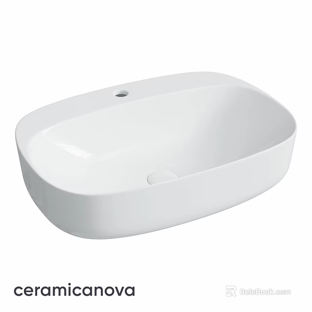 Modern Sleek White Oval Shaped Ceramic Countertop Bathroom Washbasin 3d model 