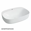 Modern Sleek White Oval Shaped Ceramic Countertop Bathroom Washbasin